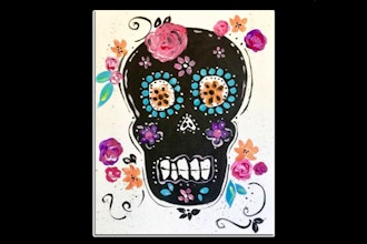 Paint Nite: Black Floral Skull